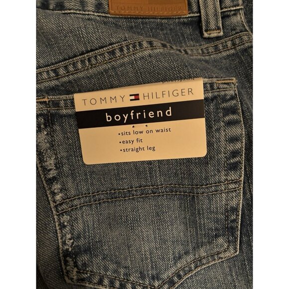 Tommy Hilfiger Vtg Y2K Boyfriend Blue Denim Jeans Sz 10A High Rise Straight NWT - Picture 4 of 5